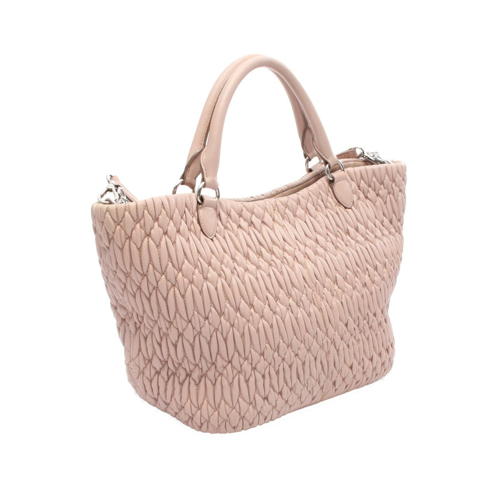 Miu Miu Nappa Matelasse Pink Handbag Crystal Leather